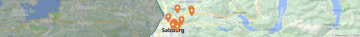 Map view for Pharmacies emergency services nearby Hallwang (Salzburg-Umgebung, Salzburg)